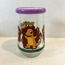 POKEMON #4 CHARMANDER 1999 WELCHS JELLY GLASS JAR with LID