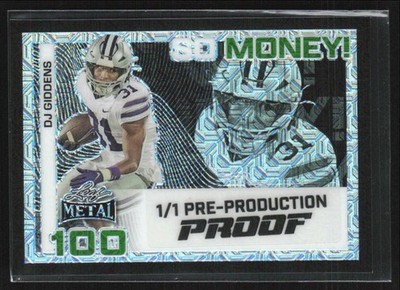 DJ Giddens 2024 Leaf Metal So Money Pre-Production Proof 1/1
