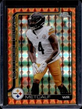 2025 Topps Chrome DK Metcalf Orange Geometric Refractor #/25 Steelers