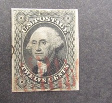nystamps US Stamp # 17 Red Cancel $280 L17x3648