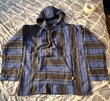 Mexican Poncho Baja Hoodie-Surfer DrugRug Jacket Unisex sz: XL, NWOT