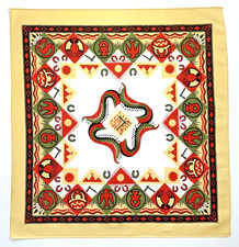 Vtg Bandana Southwest Native American Design Handkerchief 22.5 x 21.5 USA Made