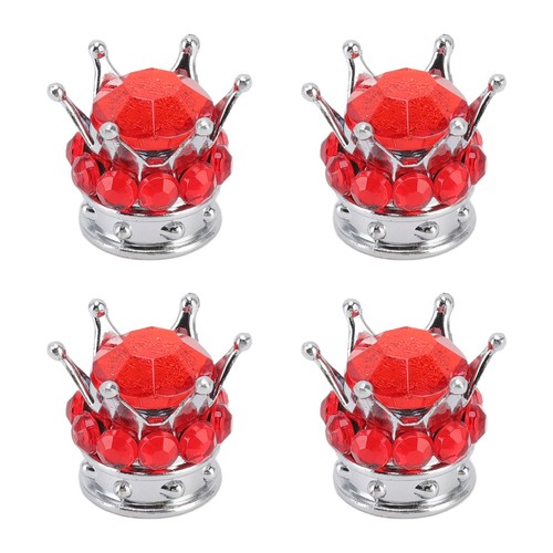 New 4 Pieces Tire Wheel Stem Valve Cover Caps Crown Style For Cars - Picture 8 of 23