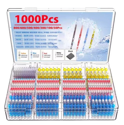 #ad 50 1000Pcs Solder Stick Heat Shrink Solder Seal Sleeve Butt Wire Connectors Kit $11.99