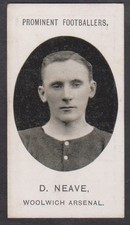 Taddy & Co Prominent Footballers  D. NEAVE - Woolwich Arsenal