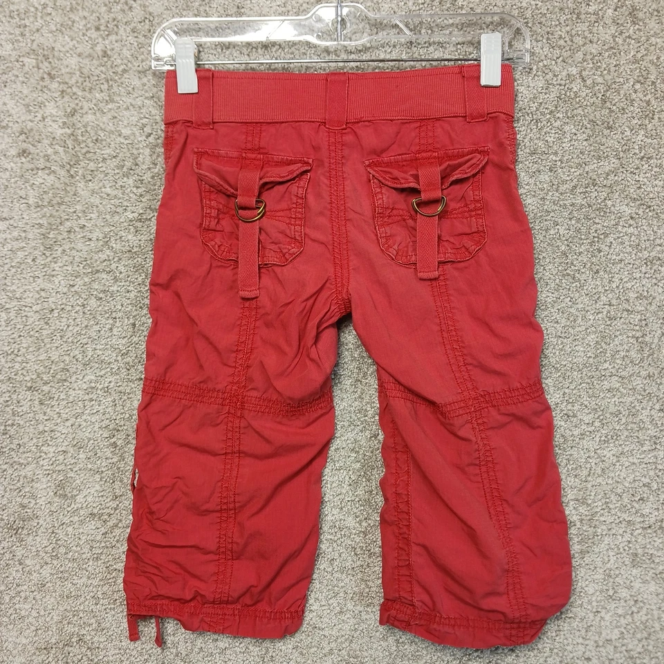 Mossimo Supply Co Pants Womens 10 Red Cargo Capri Drawstring Pockets Casual - Image 4 of 4