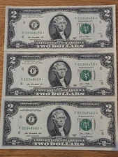 2013 $2 ATLANTA DISTRICT UNC/GEM STAR NOTE Lot (3) F00348458*-F003484560*
