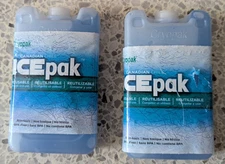 2 Cryopak Ice Pak Freezer Reusable Cooler Pack Canadian Chill Small 7x4x1.75 in