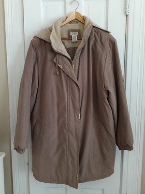 Classic Elements Woman Brown 20 22W Hooded Parka Coat Jacket Womens