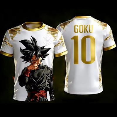 Fußballtrikot Schwarz Goku T-Shirt Dragon Ball Gold Stadtstadion