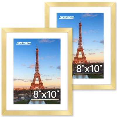 FIXSMITH 8x10 Picture Frame Set of 2, Gold Frames 8''×10'',