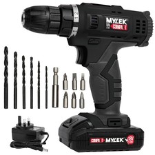 Image of MYLEK MYW09 18V Cordless Drill Electric Screwdriver Set, Powerful Lithium Ion...