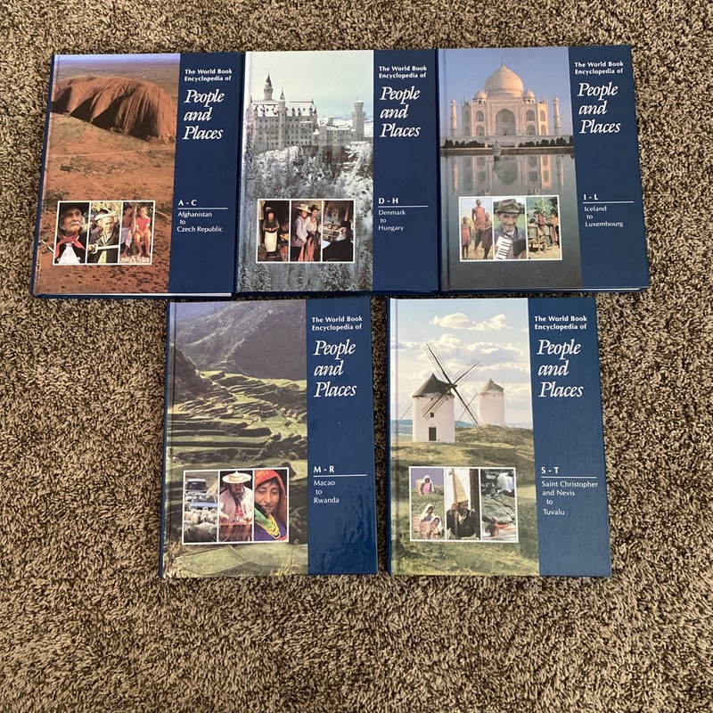 The World Book Encyclopedia of People and Places Volumes 1-5 Vintage