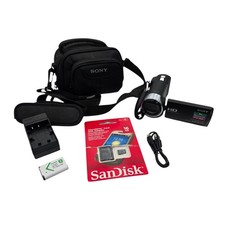 Sony Handycam HDR-CX440 9.2MP Camcorder Video Camera Black w/60x Zoom Bundle EUC