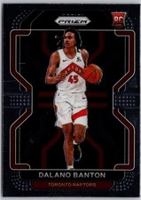 2021-22 Panini Prizm Dalano Banton Rookie Card #328 Toronto Raptors. rookie card picture