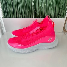 Under Armour Curry 8 NBY NM Pink White Basketball Shoes 3024785-606 Size 12.5