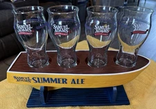 Samuel Adams Summer Ale Advertising Display Boat Pint Glass Holder RARE Decor-