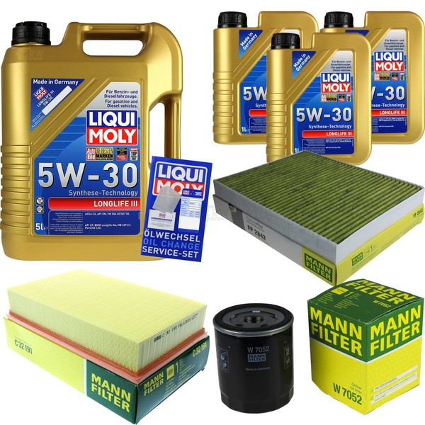 Mann Inspektionspaket 8L Liqui Moly Longlife 5W-30 FüR VW Transporter V Bus 2.0-image