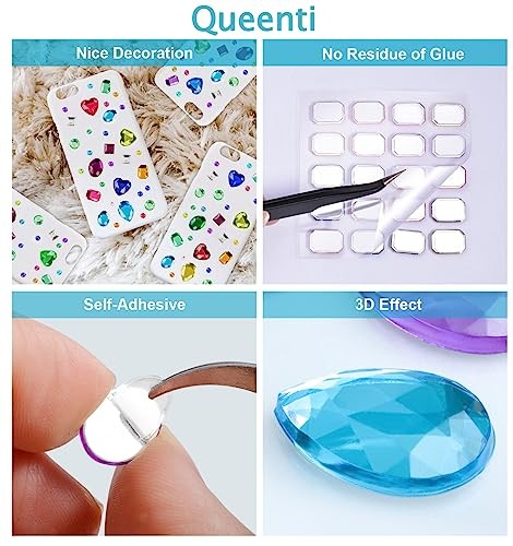 2102pcs Gems Stickers, Self Adhesive Gems for Crafts Bling Rhinestones Colorful - Bild 4 von 6