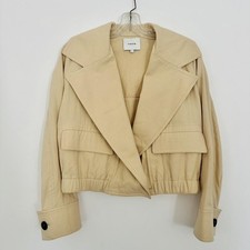 Vince Cropped Blazer Small Butter Yellow Boxy Crossover Quiet Luxury Chic