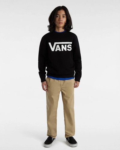 Vans Kids' Classic Crew Sweatshirt - Black Soft Cotton Comfort - Picture 4 of 7