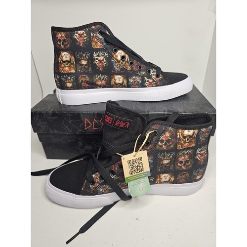 DC Shoes Slayer Manual Hi Mens Black White Fashion Sneakers - 8 US Metal Skate