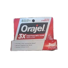 Orajel 3X for Toothache & Gum Pain: Maximum Gel Tube 0.42oz Exp 08/26