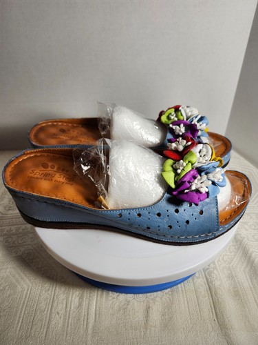 Spring Step Women's Flowerchild Slide Sandal EU 41 / US 10.5 Blue - Picture 4 of 10