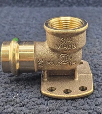 Viega 3/4" x 3/4" ProPress 90-Degree Drop Ear Elbow, Bronze, NSF-61