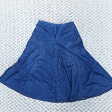 Vtg Lauren Jeans Co Ralph Lauren Womens Denim Skirt Blue Maxi Petite - 8P