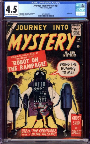 JOURNEY INTO MYSTERY #51 CGC 4.5 LT/OW PAGES // ATLAS COMICS 1959