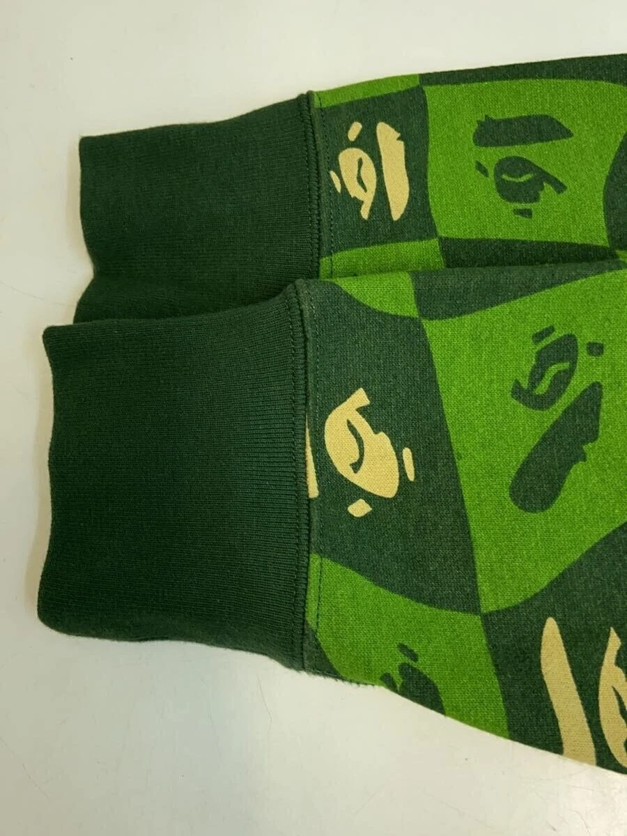 A BATHING APE (BAPE) Felpa con cappuccio BAPE in pile di cotone verde M modello generale #ED AZA