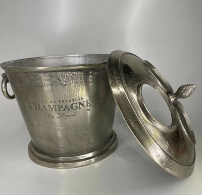 Silver Wine Cooler Cuvee De Prestige Champagne Du Louuis Ice Bucket Planter