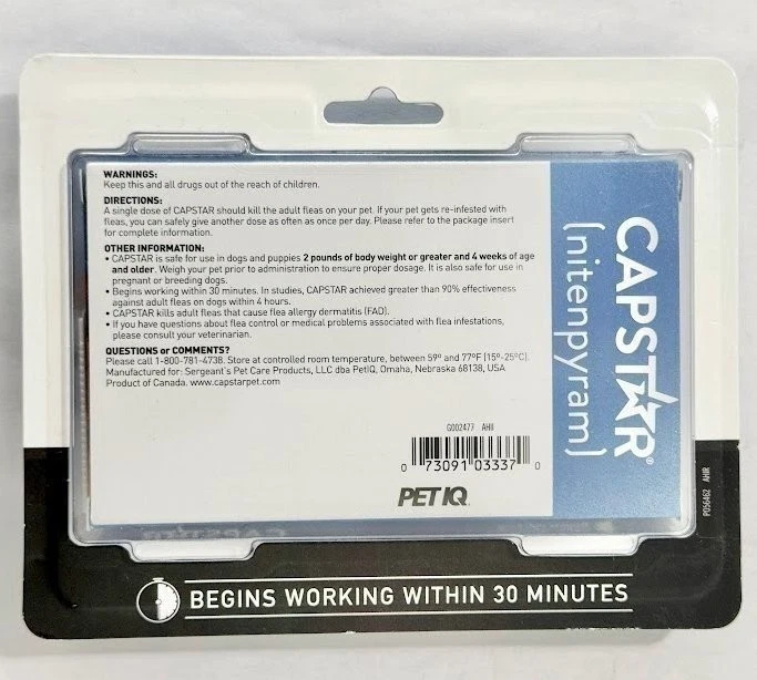 Capstar Nitenpyram 6 Doses for Dogs (2-25 lbs) - Exp. 02/2027 - Image 2 of 4