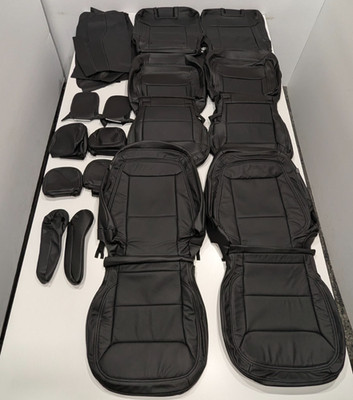 For Ford Explorer XLT 6 Passenger 2021-2024 Black Leather Seat Covers KR70