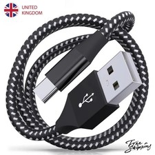 USB A to USB C Charger Cable 100W 5A Fast Chrage Braided 1M-3M UK