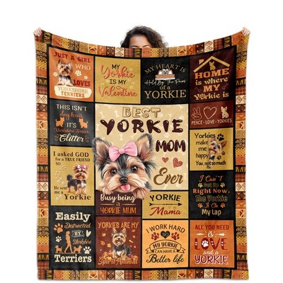 Yorkshire Terrier Gifts Women Blanket 60x50 Yorkie Mom Throw Soft Dog Lover