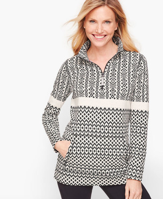 Talbots Fair Isle Half Zip Pullover Cozy Outdoor Cabincore Apres Ski Sz Large