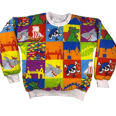 Legoland Vintage Colorful Graphic Print Crewneck Reversible Sweatshirt *READ