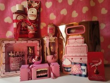 BBW 9 Piece Strawberry Pound Cake Birthday Gift Set Gift Card/Chocolate