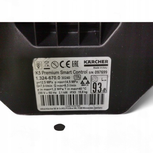 Limpiadora de alta presión F50 Kärcher K5 Premium Smart Control 145 bar 2100W 1.324-670.0 - Imagen 8 de 10