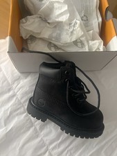 Timberland 6-Inch Premium Waterproof Boot   Black Nubuck Kids Size: US 4