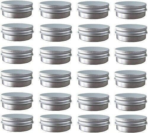 24Pack 2oz Metal round Tins Aluminum Tin Can Containers with Screw Lid for Salve - Picture 1 of 2