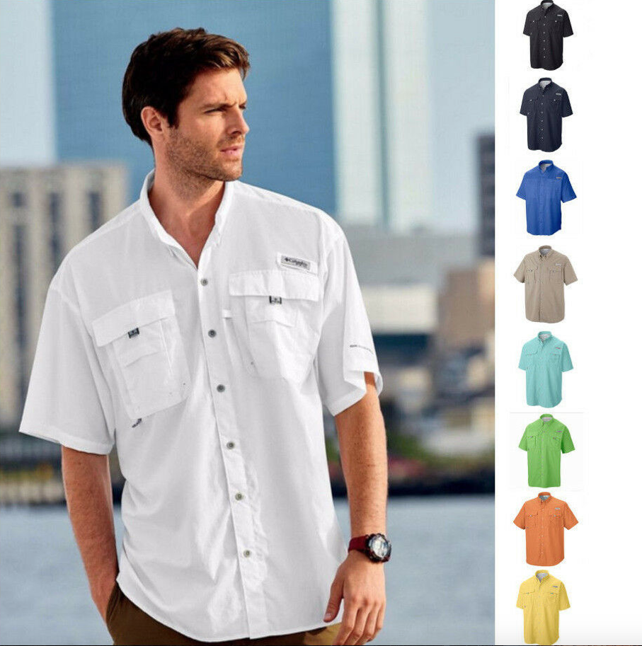 Camisa Manga Corta Columbia Pfg Grande L Beige Oscuro | Meses sin interés