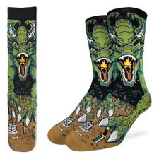 Evil Dragon Men's Active Crew Socks Size 8-13 Good Luck Novelty Fashion New