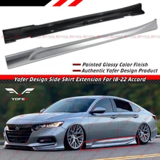 For 2018-2022 Honda Accord CV Yofer Lunar Silver Metallic Side Skirt Extensions