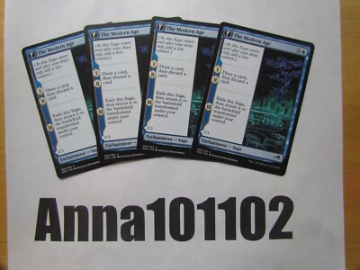 The Modern Age x4 4x Enchantment Saga Neon Dynasty Blue Common MTG