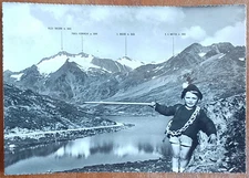 PASSO DI GAVIA - WHITE LAKE AND THE BOCIA DEL REFUGIO BONETTA WOODEN BRIDGE 1962