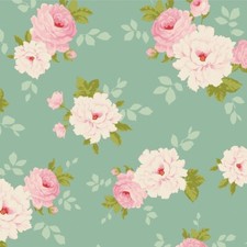 Tilda Baumwollstoff Sunday Brunch Pernille Teal 2025 Meterware Öko-Tex 25x110cm