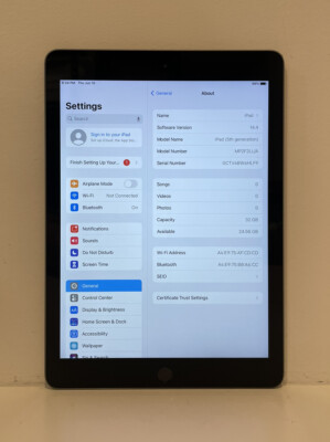 Apple iPad 5th Gen 32GB, Wi-Fi, 9.7 inch Tablet - Space Gray